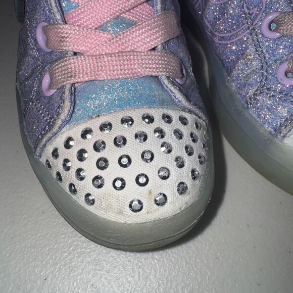 Twinkle Toes Skechers Girls 11C Sneakers Light Up Fairy Wings High Top Causal - Picture 3 of 13